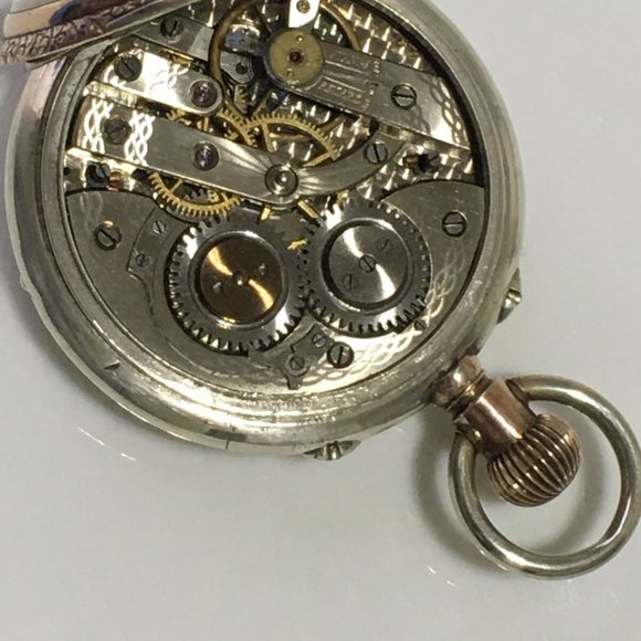 Antique Tissot QUANTIEME Cylindre Geneve Calendar Silver pocket watch Runs - Picture 8 of 10